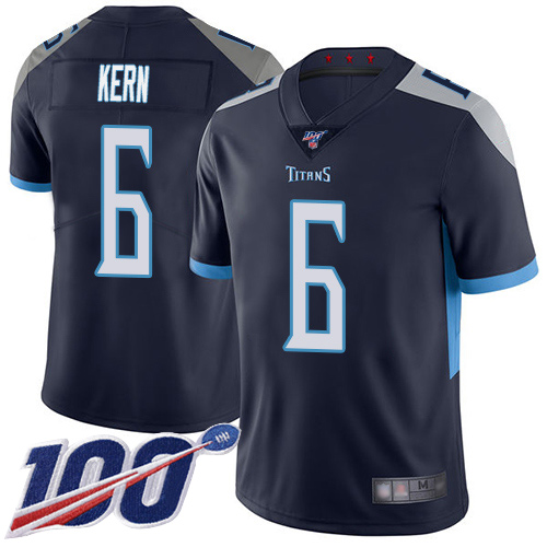 Tennessee Titans Limited Navy Blue Men Brett Kern Home Jersey NFL Football 6 100th Season Vapor Untouchable